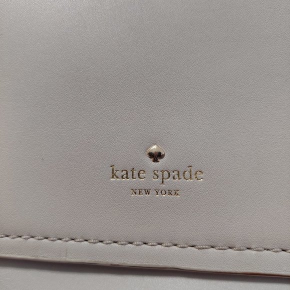 RARE! Kate Spade Crescent Street Lietta Leather Bag, Crisp Linen LIKE NEW - Picture 4 of 14